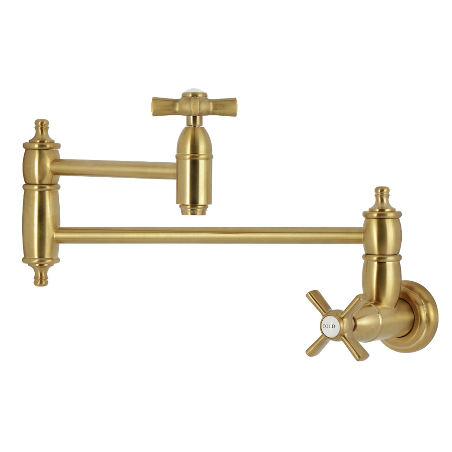 Robinet de remplissage mural Kingston Brass KS3107ZX en laiton brossé
