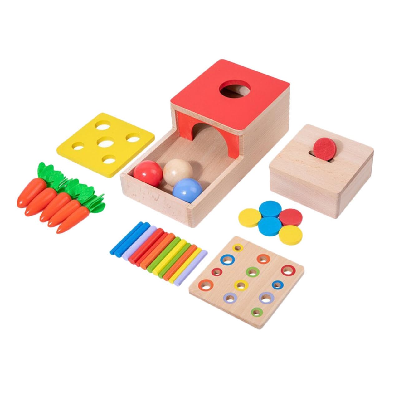 Juguete de Madera Educativo para Niños, Desarrollo de Habilidad Motriz y Coordinación Ojo-Mano, Obsequio para Bebés y Niños Pequeños