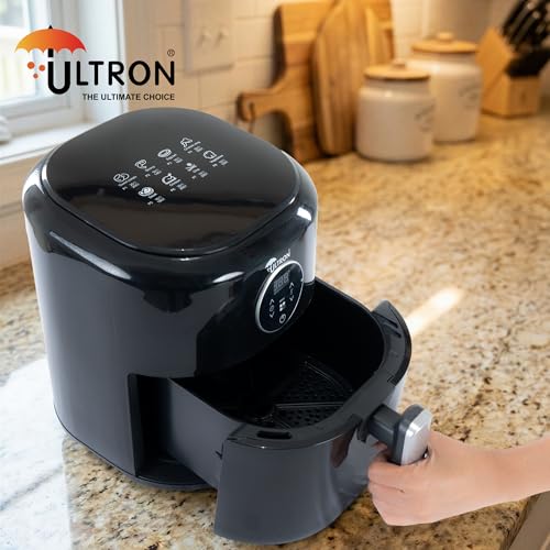 Image of Ultron Air Fryer Digital 4.5 L FryFit 45S, 1200W Oil-free Cooking | Instant Electric Air Fryer for Home, Rapid Hot Air Circulation, Fry, Grill, Roast, Steam, and Bake | 1 Year Warranty (Black)