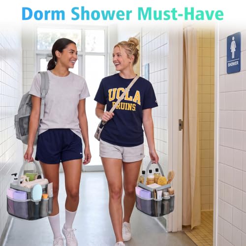 Image of EUDELE Mesh Shower Caddy Portable for College Dorm Room Essentials, Shower Caddy Dorm with 9-Pocket Large Capacity for Beach, Swimming, Gym, Camping, Travel essentials