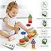 Yolesty Montessori Toys Wooden Color & Shape Sorting Learning Matching Box with Stacking Toys, Early Educational Block Puzzles Gift for Preschool Toddlers Baby Boy Girl Kids 1 2 3 Years Old