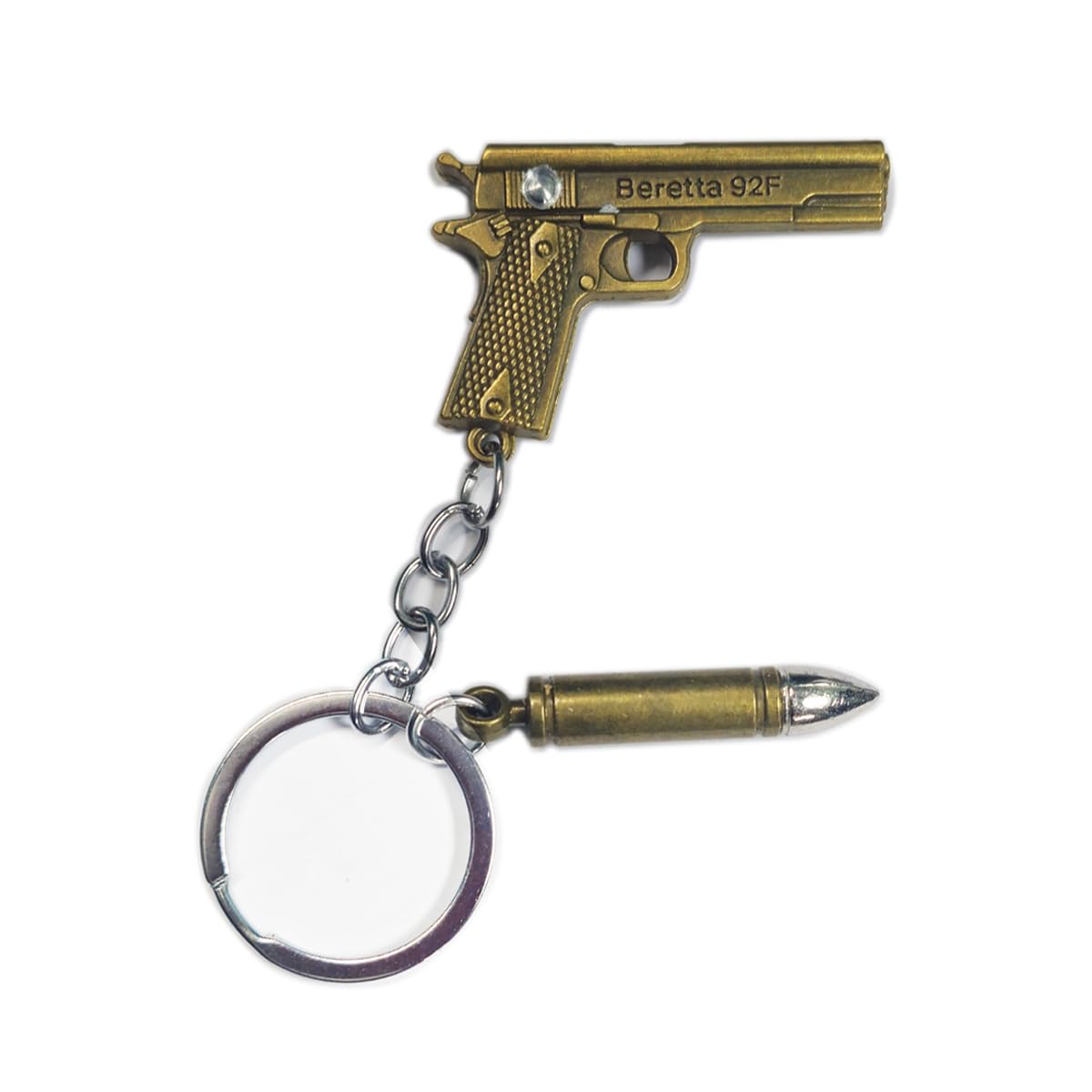 SHASHTI Antique Metal Cannon Keychain for Men | Military Tanker Miniature key chain | Army Pistol Gun with Bullet Stylish Keychain & Key ring for Bike Car Bag, Multi-Colour (Pack of 1)