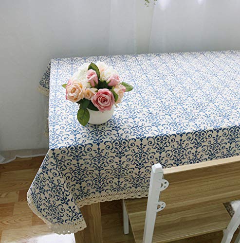 Nappe en dentelle bleue pour repas de famille et décoration de table de campagne chic - 3
