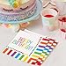 Rainbow Birthday Luncheon Napkins - 16 Count, Elegant & Vibrant Design, Premium Paper Napkins For Parties & Events