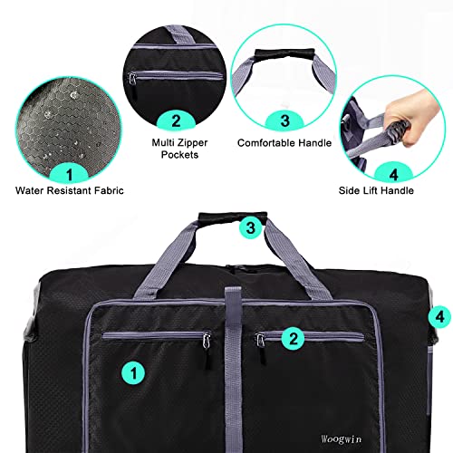 Image of Woogwin Travel Duffel Bag Large Foldable Waterproof Overnight Bag for Beach Swim Bags Pool Sports Gym