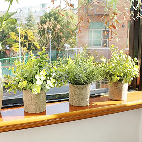 Henniu 3 pçs Vaso de Planta Artificial Falsa Folhas de Grama Verde Conjuntos de Plantas de Simulação