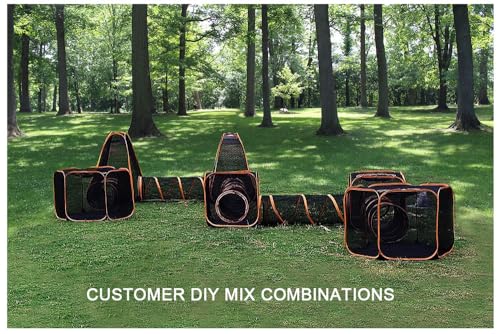 Portable Cat Small Animals Playpen DIY Outdoor Enclosures Freely Combinable 2in1 4in1 6in1 Pop Up Pet Play Tent Tunnel Cube House for Cat Puppy Rabbit (6 in 1)