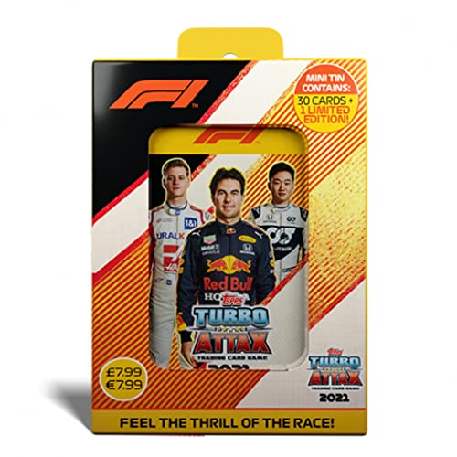 2021 Topps F1 Turbo Attax Cards - Mini Collector Tin #2 (Perez, Tsunoda, Schumacher) (31 Cards + Lando Norris LE)
