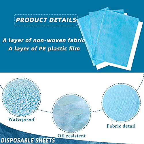 Image of Tatuo 50 Pieces 31 x 70 Inches Disposable Bed Sheets Waterproof Bed Cover Massage Table Sheet Non-woven Fabric for Spa, Lash, Beauty Salon, Waxing, Hotels(Blue)