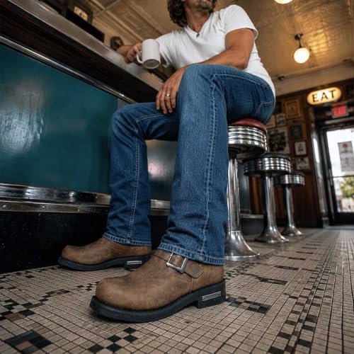 Image of Milwaukee Leather Men's Classic Leather Engineer Motorcycle Biker Boots | Premium Material, Round Toe, Rider Ready, Durable Everyday Wear