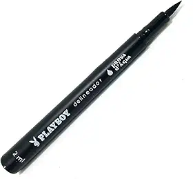 Playboy Delineador Caneta Líquida Prova D'água - Ponta Fina Precisa - Cor Preto Intenso - Secagem Rápida - Maquiagem Olhos AMOTAOS
