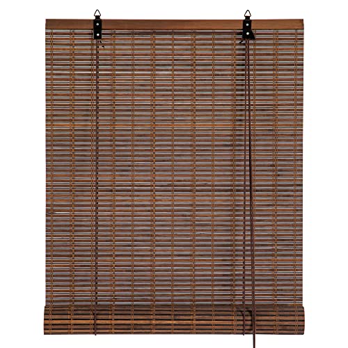 Cy.curtain bright Estor de Bambú Enrollable para Interiores, Cortina Persiana de Madera, Protección Solar y Privacidad, para Ventana y Puerta 60x180