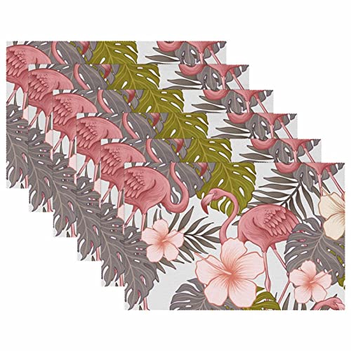 Set de table fleurs tropicales protège table antidérapant contre taches - 6