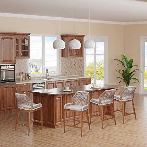 Idealhouse Counter Height Bar Stools Set Of 2, Outdoor High Stool Set, Home Back Dining Chair, Modern Patio Bar Stools With Backrest And Arm, Comfortable Simple And Beautiful Counter Chair #TOP1