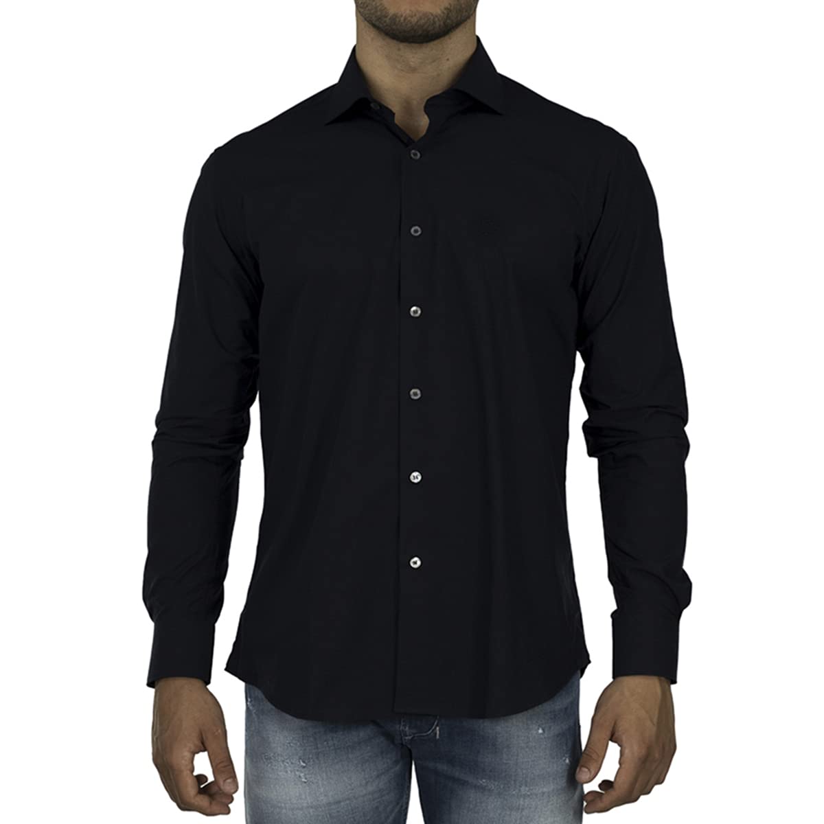ROBERTO CAVALLI - Men's Slim Fit Shirt FSR705 - Blue (Navy), 41