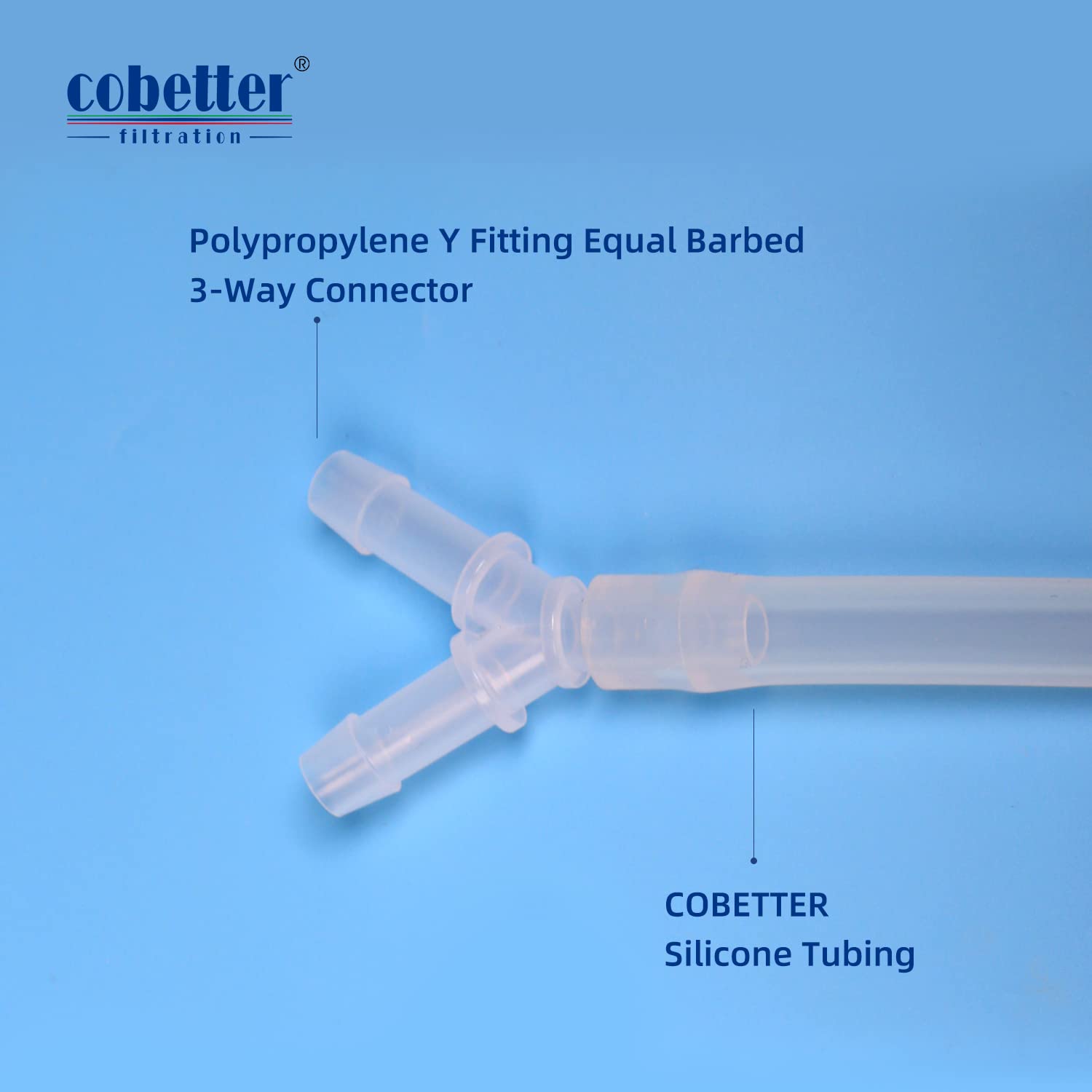 50 piezas de 1/10.2 cm-1/20.3 cm-1/20.3 cm en forma de Y de 3 vías reductor de manguera farmacéutico de polipropileno empalmador de junta de tubo de plástico PP