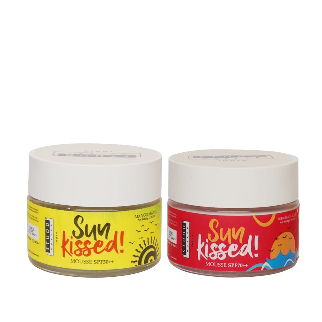 Studd Muffyn | Sun Kissed Mousse Sunscreen Combo | SPF 50++ Mango Mania & SPF 70++ Bubblegum Blast | Lightweight Mousse Sunscreen | Non Greasy | No White Cast | UVA UVB Protection | For All Skin Types-picture-46