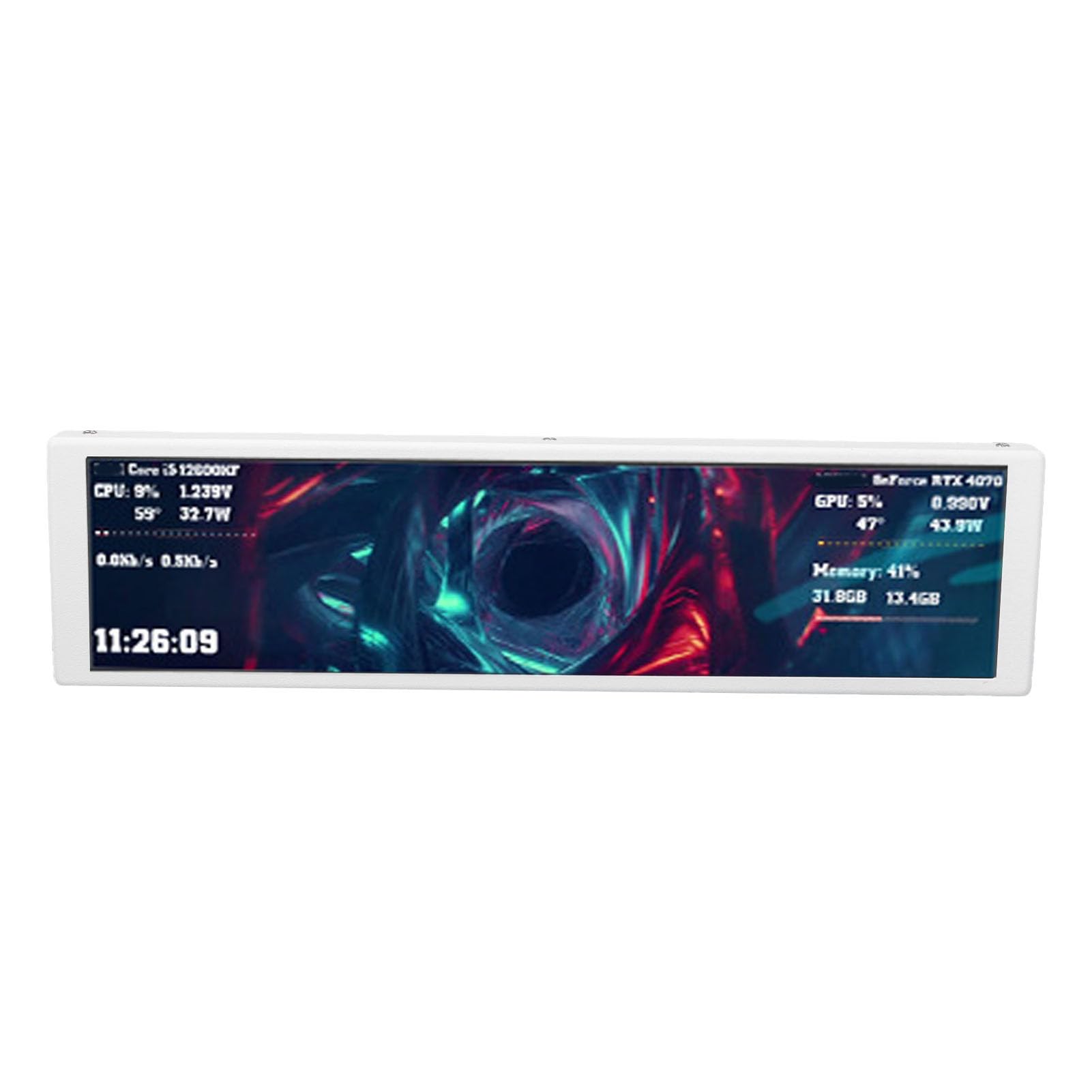 Fabater Schermo Secondario per Computer FHD da 9,2 Pollici con Temi Dinamici per Giocatori e Programmatori in Elegante Lega di Alluminio (WHITE)