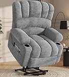 DURASPACE Power Lift Recliner Electric Lift Massage Recliner Chairs with Heat, Large Shell Backrest Lift Chair Recliners for Elderly, Seniors, Light Gray