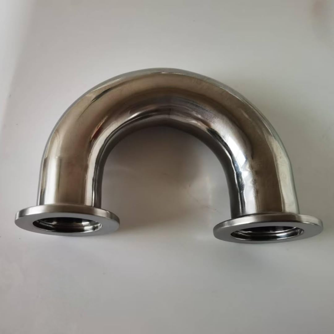 Złączki kątowe próżniowe KF-50 - SUS ISO-KF kołnierz NW-50 złącze U-Bend do systemów hydraulicznych Foreline, kąt 180 stopni