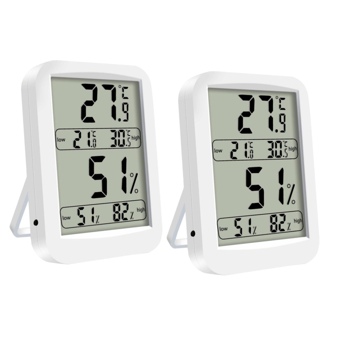 BESPORTBLE Lot De 2 Hygromètres Numériques Haute Précision Grand Écran Pour La Maison Le Bureau La De Bébé Sans Pile