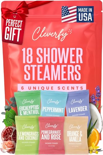 Cleverfy Shower Steamers Aromatherapy - Birthday Gifts for Women Mom Wife Grandma Her Best Friend Daughter Sister Teens & Girlfriend - 18 Uplift