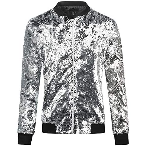 Veste bomber YFFUSHI à paillettes Cover