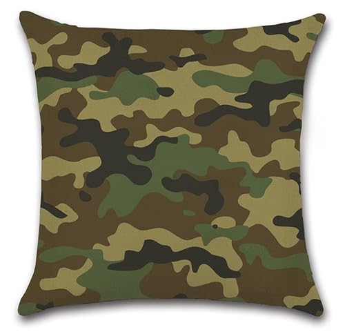 Cuppqq Throw Pillow Covers Cool Army Camouflage Military Green Camo Pillow Cover Square Pillow Case Cushion For Home Decor Sofa Couch 18X18 Inch Pillowcase #TOP4