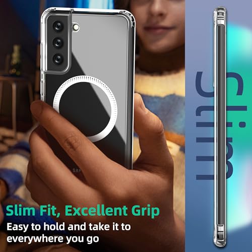 Image of ONES Magnetic for Galaxy S21 FE Slim Case, Compatible with Magsafe, Military-Grade Drop Guard, Anti-Yellowing, Shockproof Cover for Galaxy S21 FE, Scratch-Resistant, Transparent
