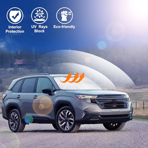 Image of Windshield Sun Shade Custom Fit for 2025 2026 S-ubaru Forester Accessories Foldable Sunshade Sun Blocker Protect Car from Sun Rays & Heat Damage Keep Car Cooler