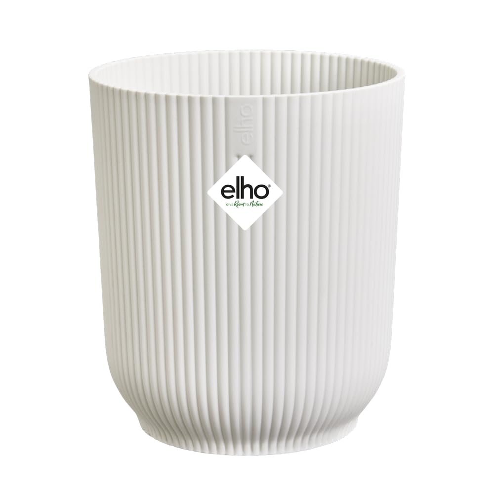 Elho Vibes Fold Orchid High 12,5cm - Orquideario Interior - Macetas Interior - 100% Plástico Reciclado - Blanco/Silky White