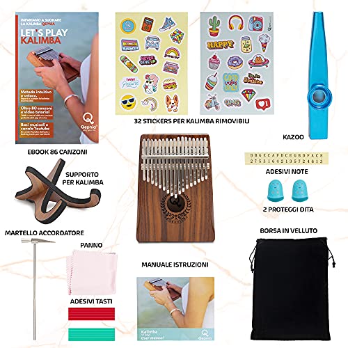 Qepnia Kalimba Professional 17 touches Instrument de musique en bois Portable pouce touche musique son doux Kazoo Kit… - Les Beatles, Paul McCartney, John Lennon, RIngo Starr, George Harrison Qepnia Kalimba Professional 17 touches Instrument de musique en bois Portable pouce touche musique son doux Kazoo Kit… – Image 4