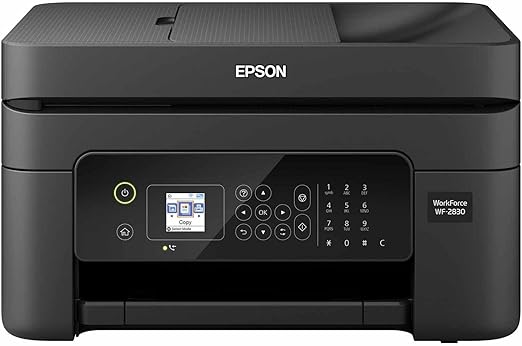 Epson Workforce WF-2830 Wireless Color Inkjet All-in-One Printer, Print Scan Copy and Fax, Automatic 2-Sided Printing, 1. 4" Color LCD, 100-sheet Paper Tray, Wi-Fi Direct Connectivity, Black