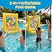 TicTac Shot Pool Toys Games for Kids & Adults, 2-in-1 Pool Basketball Hoop & Dart Target, Family Pool Party Games with Multiple Balls - Yellow