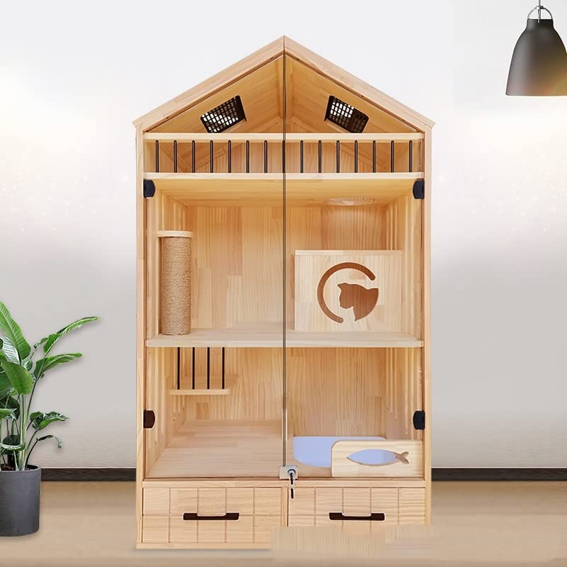 Cat Condos 80 * 60 * 140 Gato Villa Gato Arena Gato Casa Gato Vitrina Muebles Gato Herramienta Gato Villa