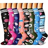CHARMKING Compression Socks for Women & Men Circulation (8 Pairs)15-20 mmHg is Best Support for Athletic Running, Cycling (S/M, Multi 59)