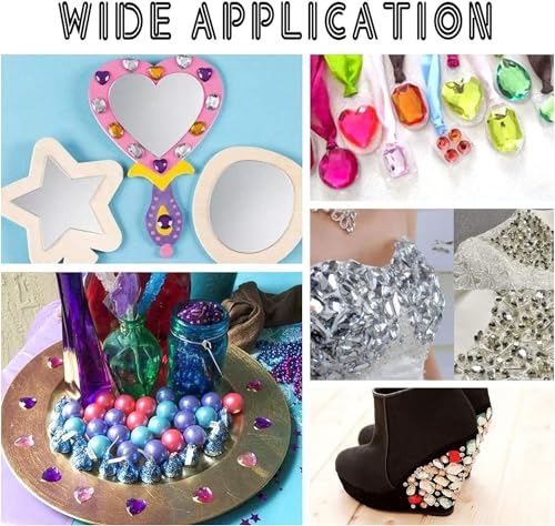FINGERINSPIRE 50Pcs 30mm Flache Rückseite Runde Acryl Strass Selbstklebende Kunststoff Kreis Edelsteine ​​Aufkleben Juwelen (Kristall) für Kostümherstellung Bling Aufkleber