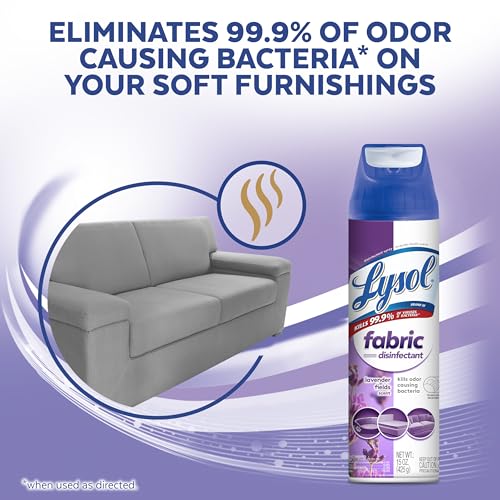 Lysol Fabric Disinfectant Spray, Fabric Sanitizer, Lavender, 15 oz, 3 Pack | Multi-Surface Fabric Disinfecting & Sanitizing, Antibacterial Deodorizer & Room Spray, Home & Bathroom Cleaning Supplies - image 7