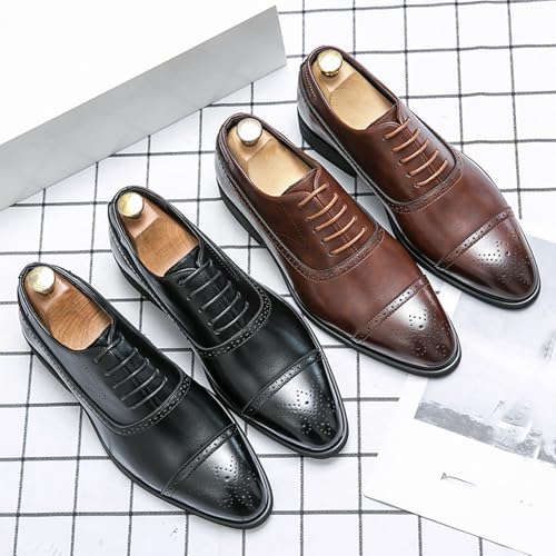 Men's Classic Lace Up Brogues Wingtip Dress Shoes Comfortable Business Banquet Formal Oxfords 6