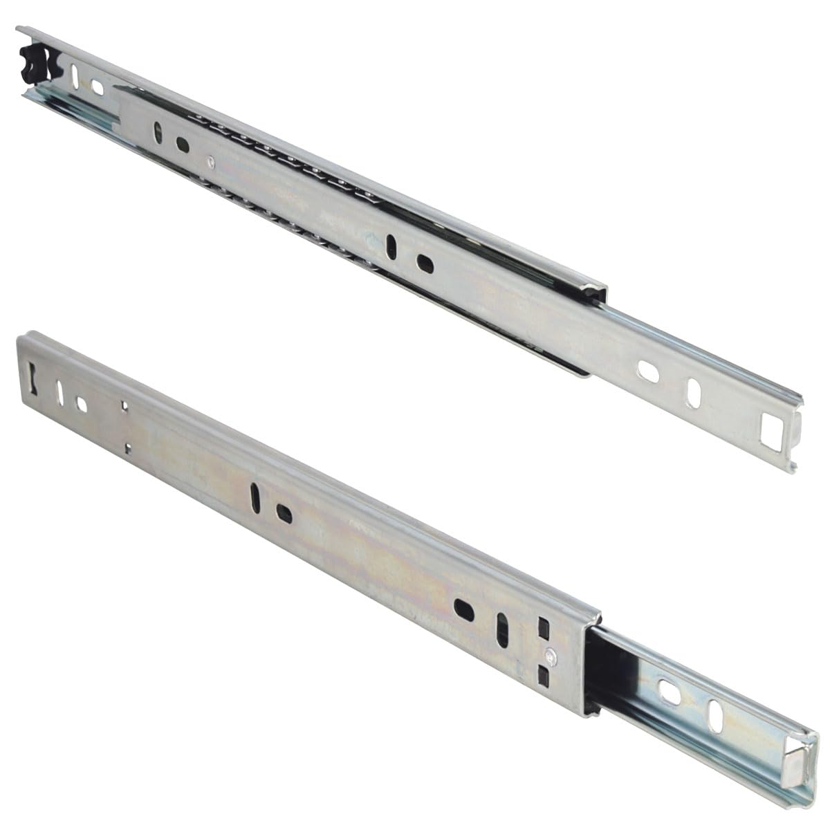 MS Beschläge Drawer Runners 27 mm Height, Ball Guide for Smooth Running, Telescopic Rail Made of Galvanised Steel - Image 2