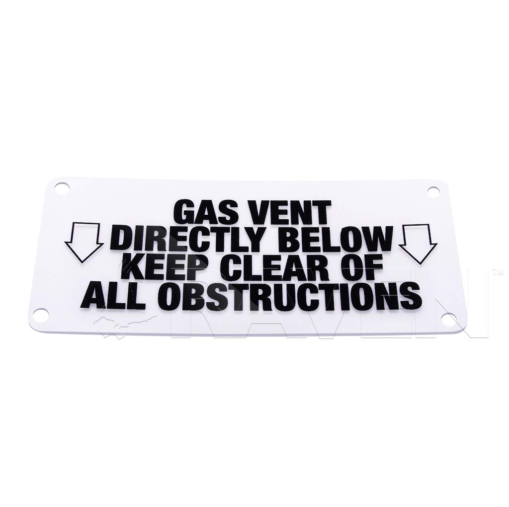 SUPPLYGIANT S1672 Gas Safety Warning Sign as Vent Directly Below Keep Clear of All Obstructions, Yellow Plastic, 3 in. x 7 in.