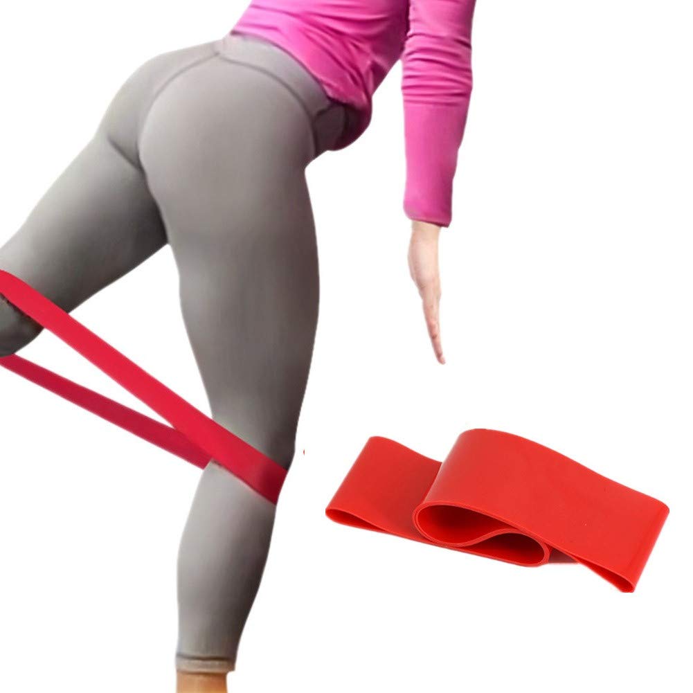 Fascia Elasticitica In Lattice Per Yoga E Allenamento - LIOOBO Banda Di Resistenza Leggera Rossa (61x1.9x0.45 Cm)