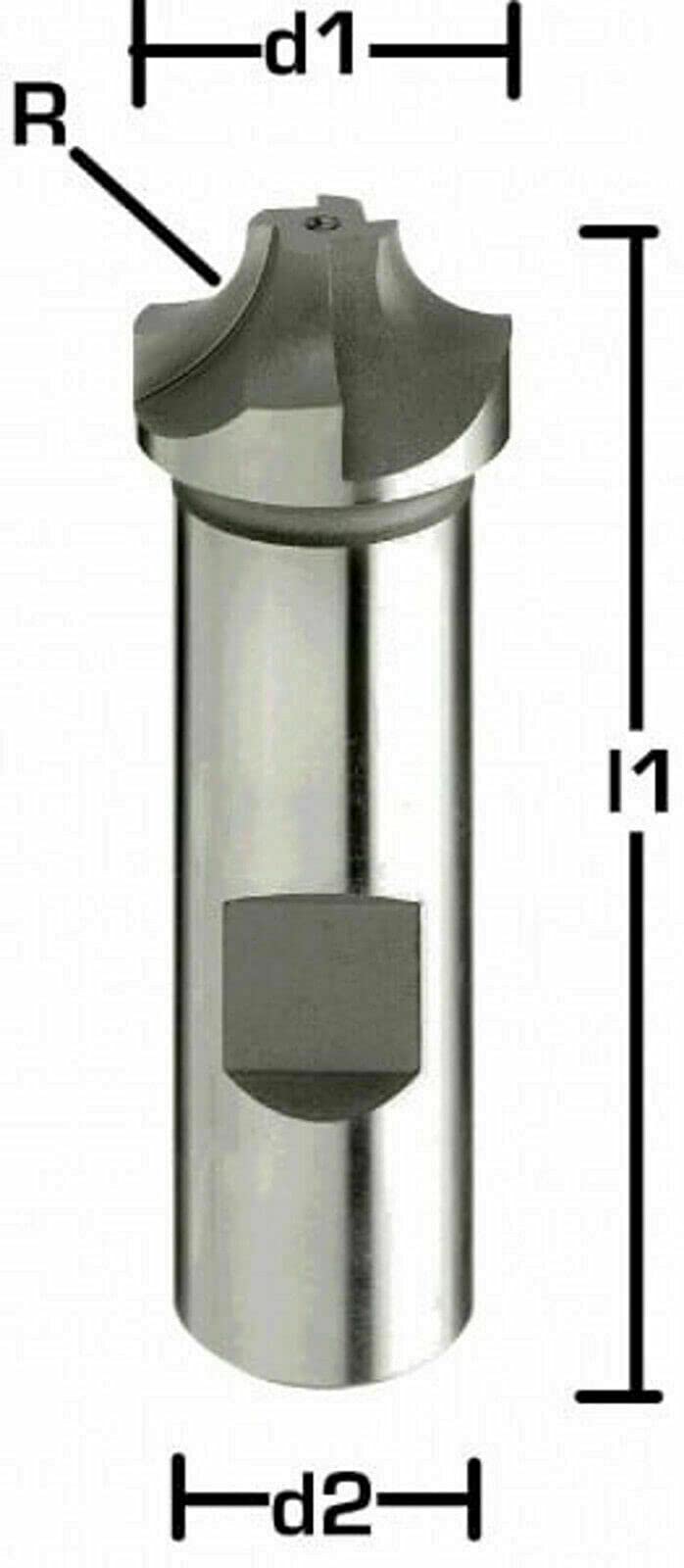 HSSE Viertelrund-Radiusfräser, R1 - R20 Profilfräser DIN 6518, Z=4/6 TOP NEU HB, Größe: R1 x 8 x 60 - d2=10 mm Z=4