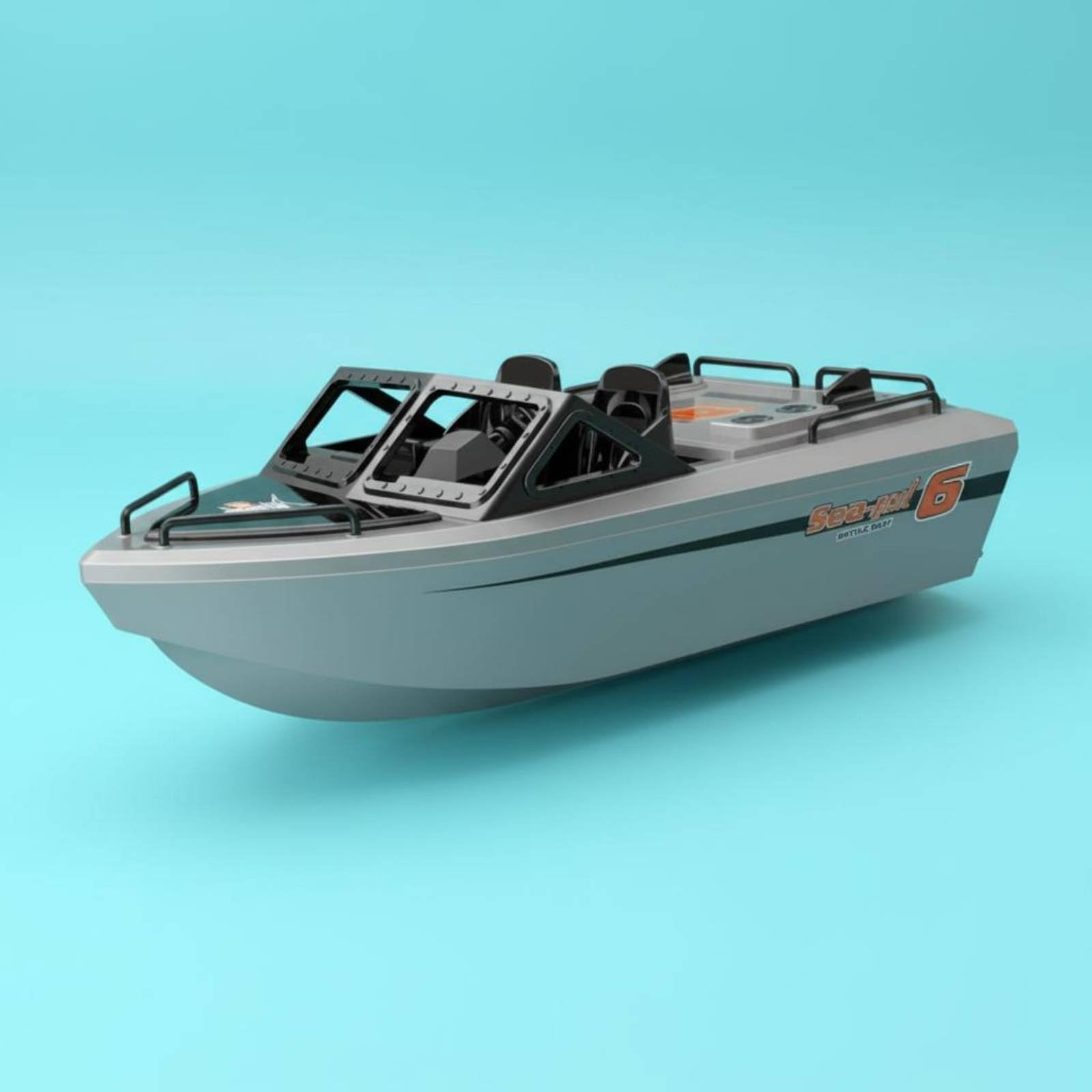 Lancha RC Rápida 2.4G Lancha Rápida Teledirigida Resistente Al Agua Barco de Control Remoto para Niños, Competición, Gris