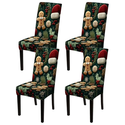 Image of Nuxovilar 4PCS Cute Pattern Decorative Stretch Chair Covers 23.6x70in | Stretch Slipcover Furniture Protector Cute Wrap Seat Guard Dining Room Family Kitchen Kid Room (Cute Pattern)