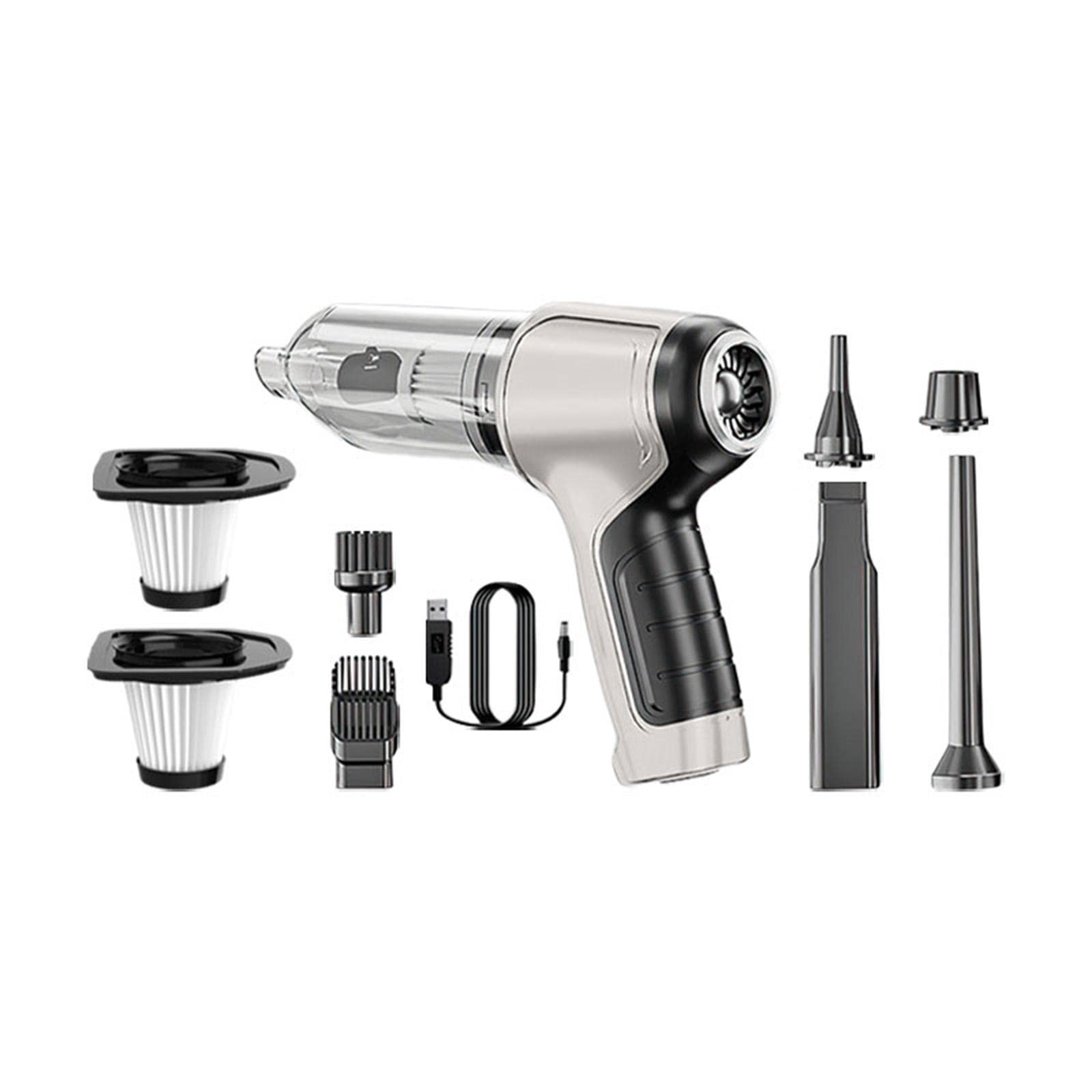 Hand Vacuum Home Appliance Mini Car Vacuum Cleaner for Office Auto Sofa Grey White| Home Appliances|Vacuum, Cleaning & Ironing|Vacuums & Floor Care|Vacuums|Canister Vacuums-image-0