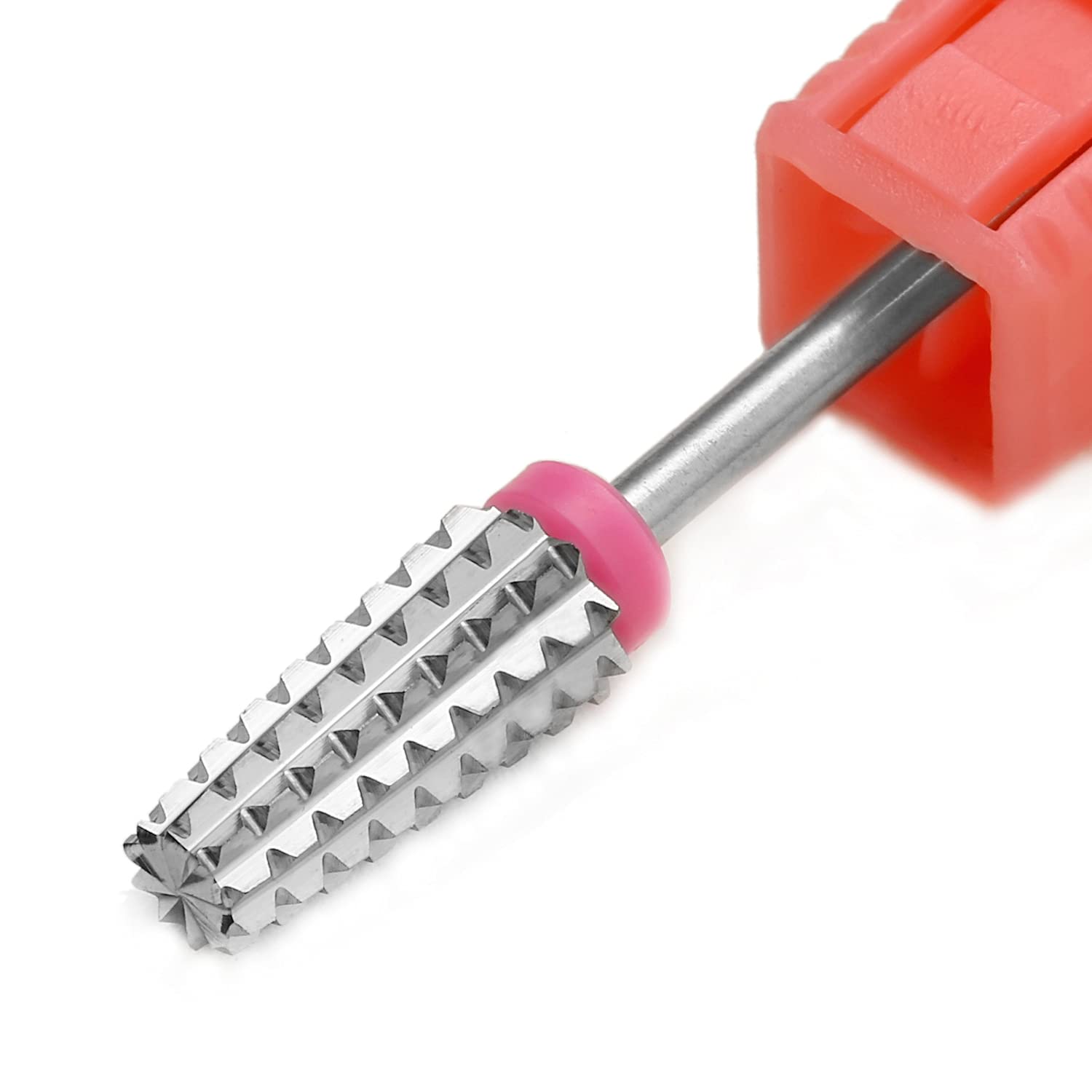 ERUIKA Nail Carbide 5 in 1 Nail Drill Bit,Two Way Use for Left and Right Handed,Acrylic or Hard Gel Remover Drill Machine Accessory (3XC)