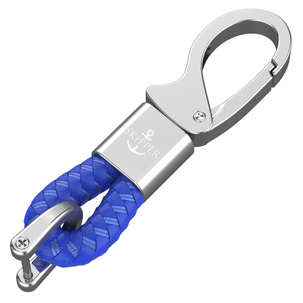SKIPPER Schlüsselanhänger Karabiner - Maritimes Design Aus Edelstahl & Kunstleder