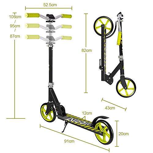 Albott Aluminium Kickscooter Roller Kinderroller Tretroller 200mm Wheel Scooter Pro City Scooter Klappbarer City-Roller… – Bild 3