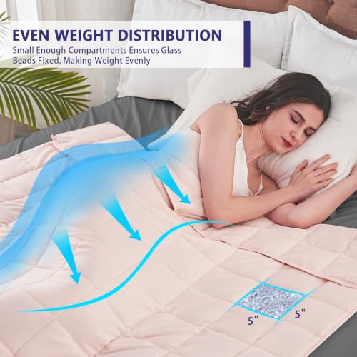 Image of yescool King Size Weighted Blanket for Adults 30lbs, 88 inch x 104 inch, Pink
